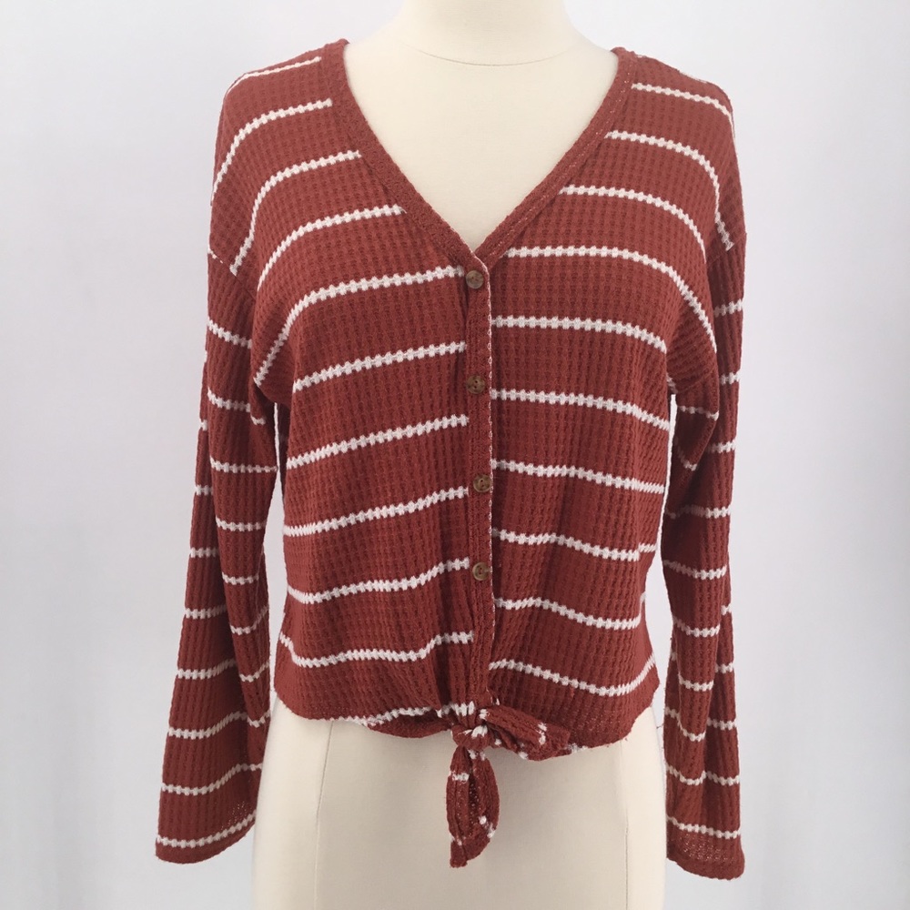 Caution to the Wind Long Sleeve Ribbed Crop Top